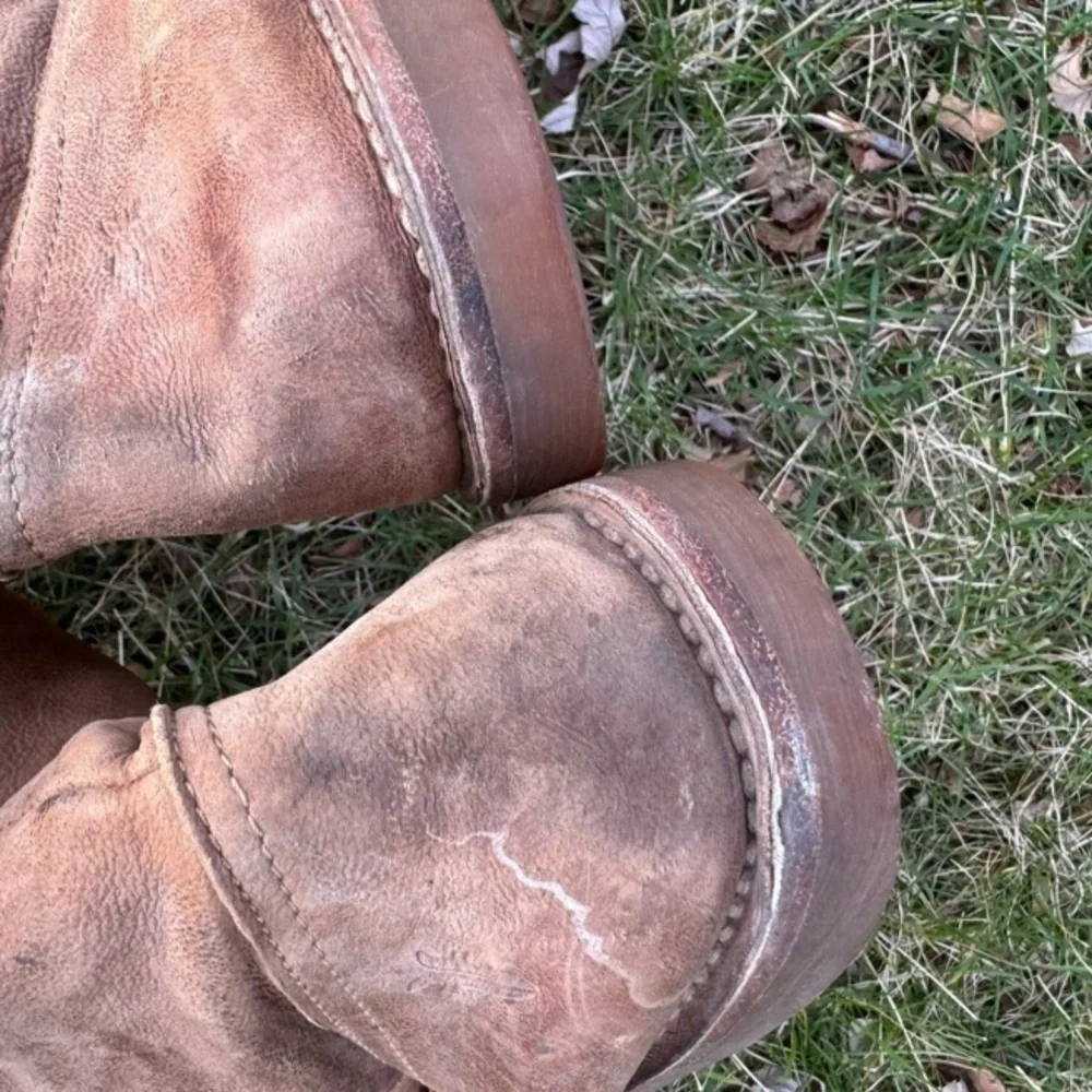 Frye Taupe Leather OTK Riding Boots